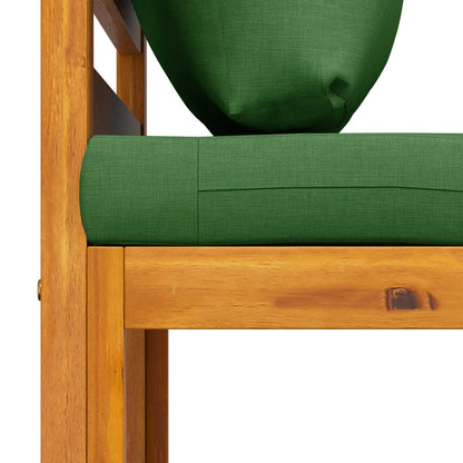 Sectional Middle Sofa with Cushions Solid Acacia Wood Natural