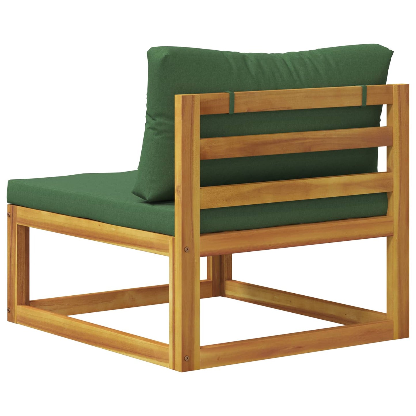 Sectional Middle Sofa with Cushions Solid Acacia Wood Natural