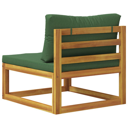 Sectional Middle Sofa with Cushions Solid Acacia Wood Natural