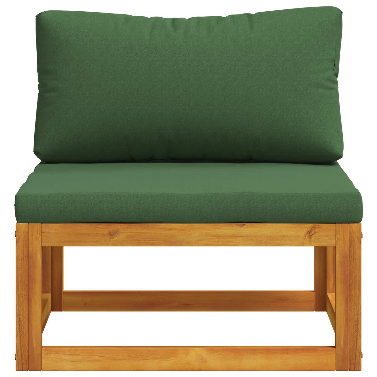 Sectional Middle Sofa with Cushions Solid Acacia Wood Natural