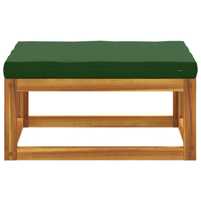 Sectional Footrest with Cushions Solid Acacia Wood Natural