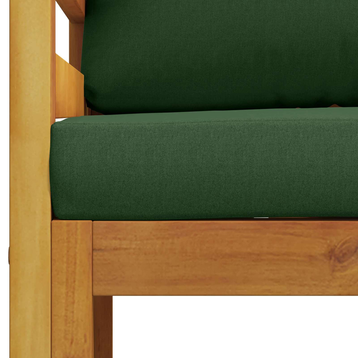 Sectional Armchair with Cushions Solid Acacia Wood Natural