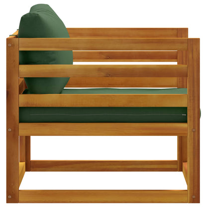 Sectional Armchair with Cushions Solid Acacia Wood Natural