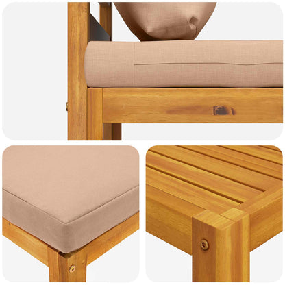 Sectional Sofa Set with Cushions 3 pcs 2-Seater