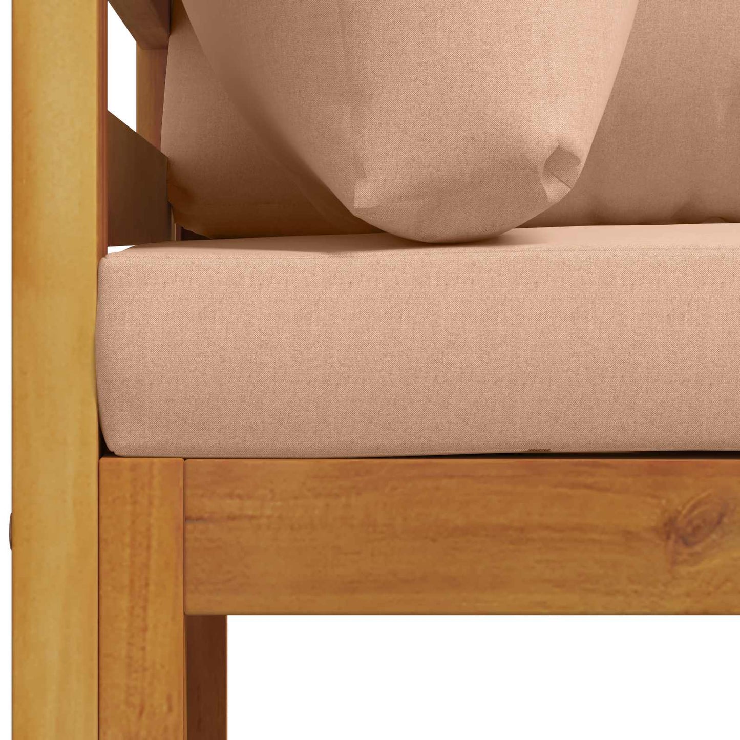 Sectional Corner Sofa with Cushions Solid Acacia Wood Natural