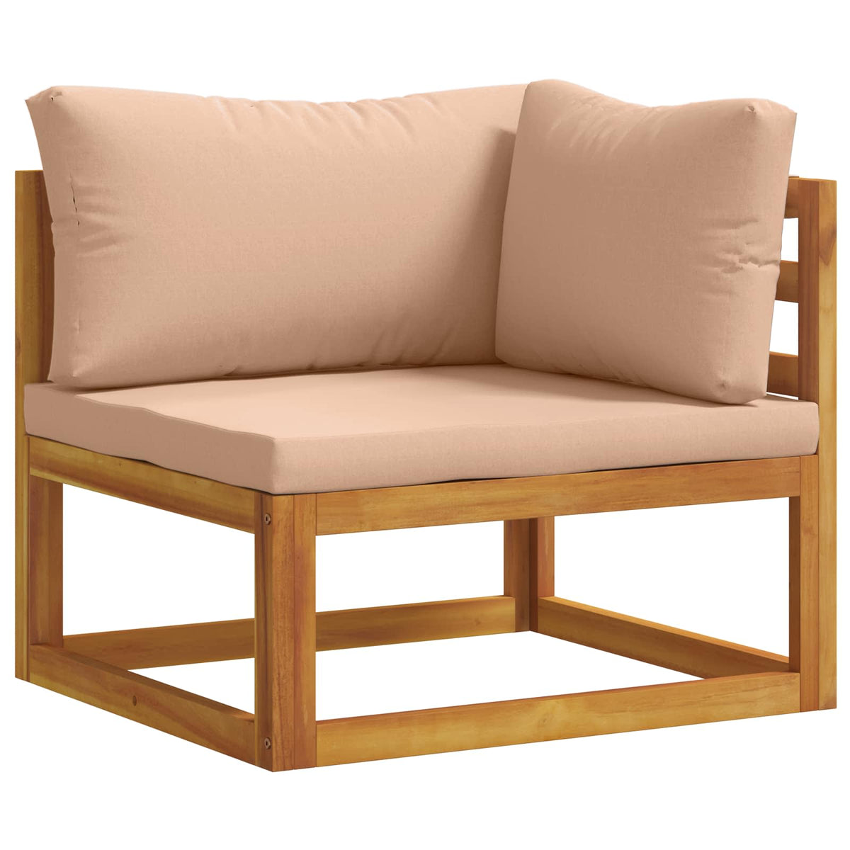 Sectional Corner Sofa with Cushions Solid Acacia Wood Natural