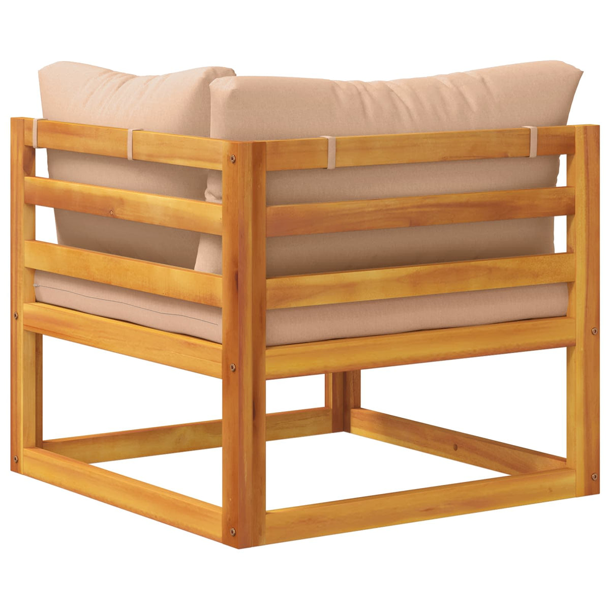 Sectional Corner Sofa with Cushions Solid Acacia Wood Natural