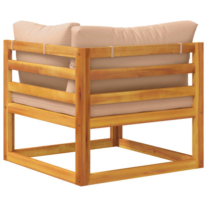 Sectional Corner Sofa with Cushions Solid Acacia Wood Natural