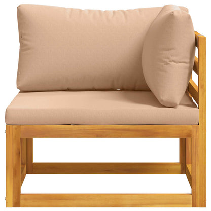 Sectional Corner Sofa with Cushions Solid Acacia Wood Natural