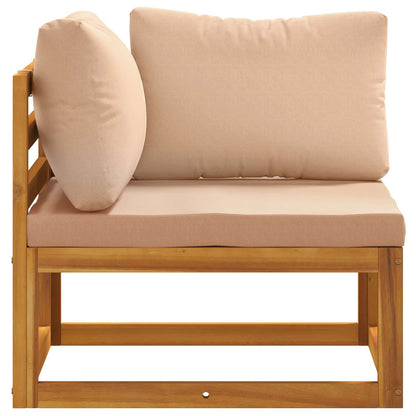 Sectional Corner Sofa with Cushions Solid Acacia Wood Natural