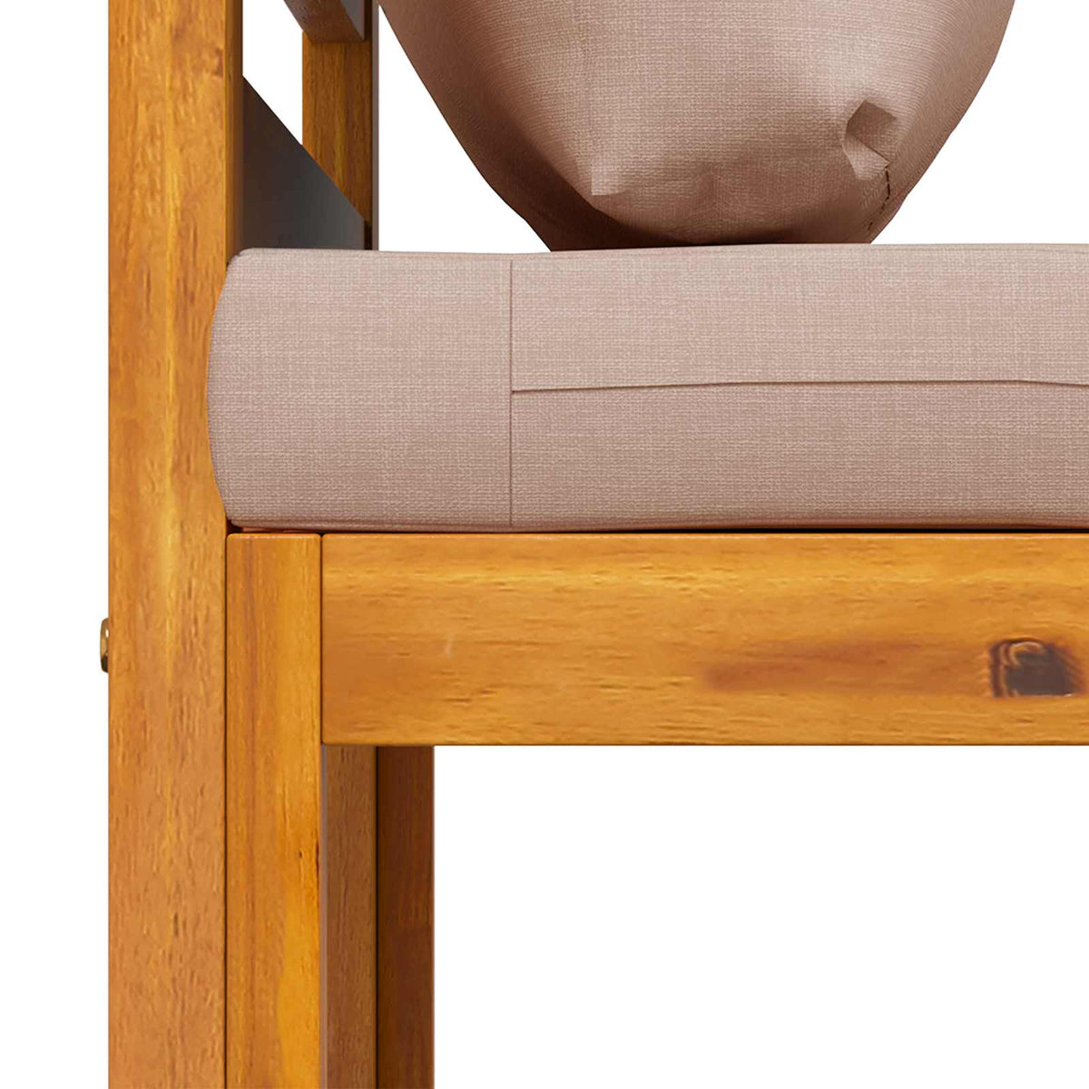 Sectional Middle Sofa with Cushions Solid Acacia Wood Natural