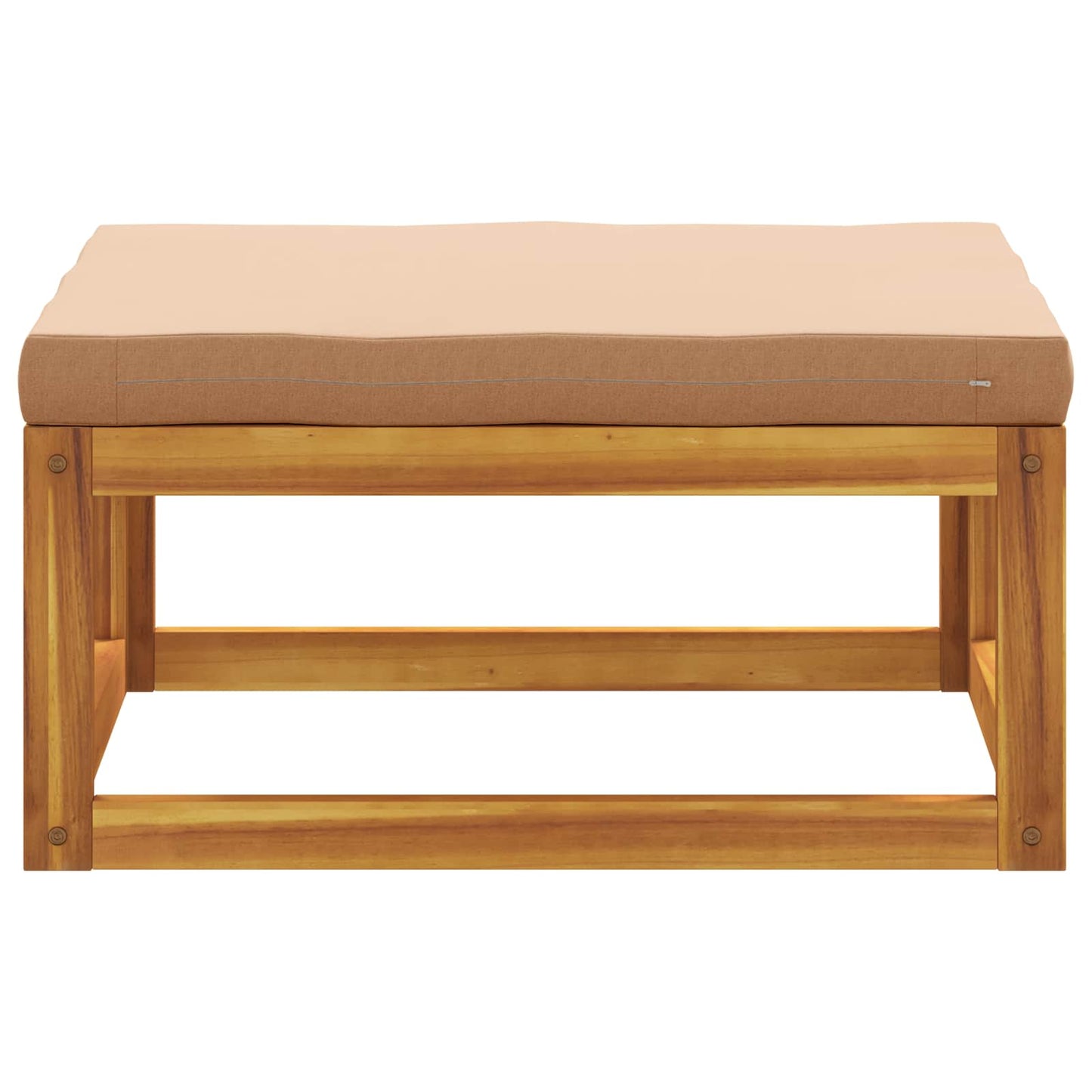 Sectional Footrest with Cushions Solid Acacia Wood Natural