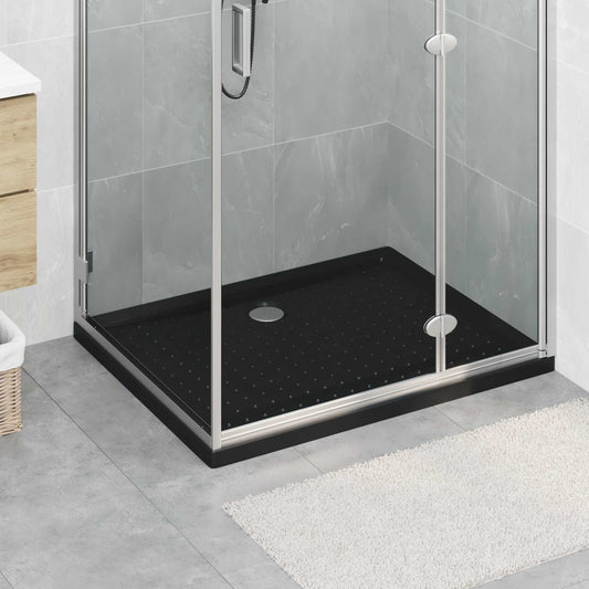 Shower Base Tray with Dots 100 x 80 x 4 cm ABS Black
