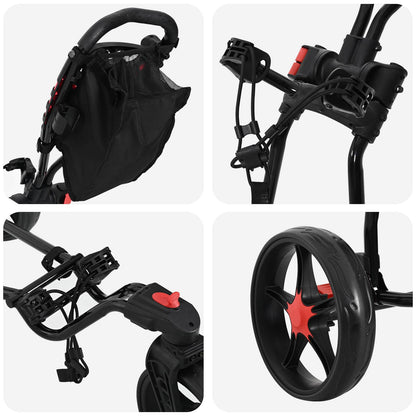 Golf Trolley Folding Manual Black 110 x 60 x 132 cm Iron