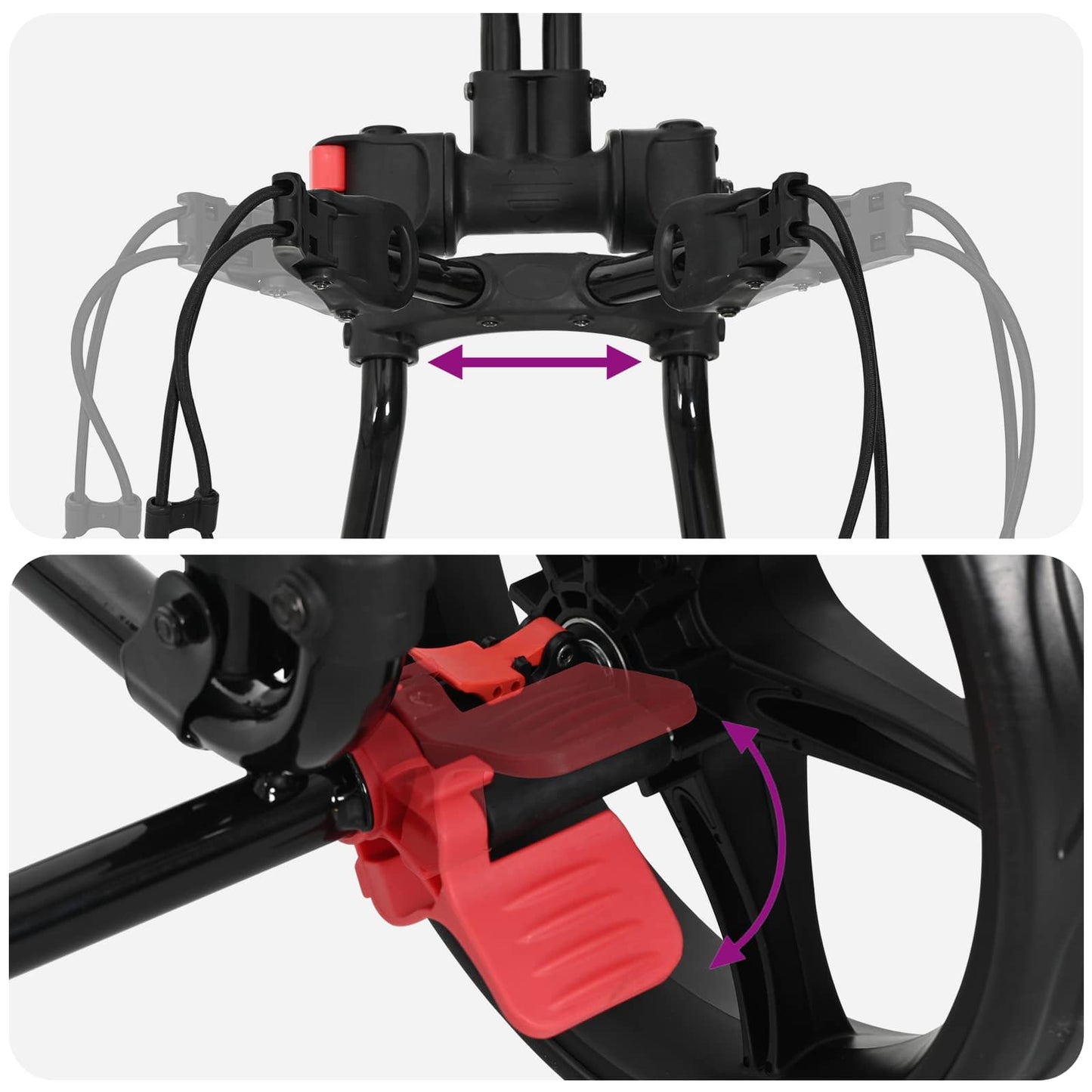 Golf Trolley Folding Manual Black 110 x 60 x 132 cm Iron