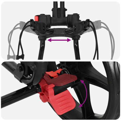 Golf Trolley Folding Manual Black 110 x 60 x 132 cm Iron