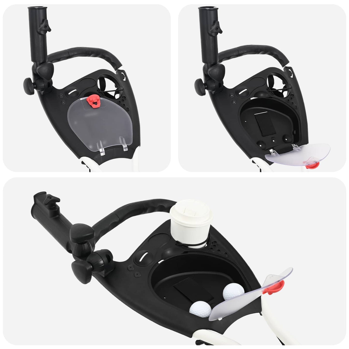 Golf Trolley Manual Black and White 100 x 69 x 114 cm Aluminium