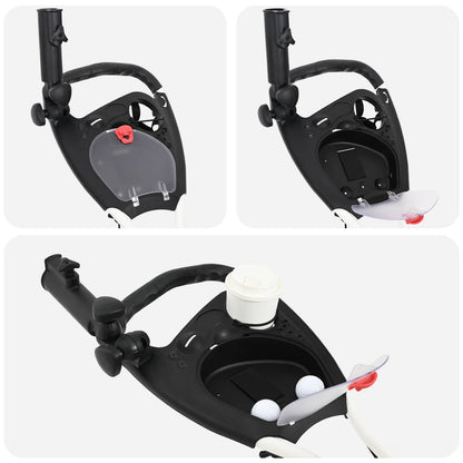 Golf Trolley Manual Black and White 100 x 69 x 114 cm Aluminium