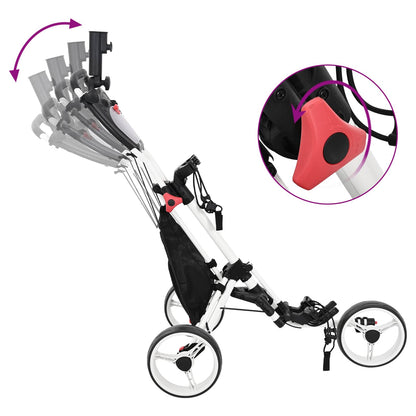 Golf Trolley Manual Black and White 100 x 69 x 114 cm Aluminium