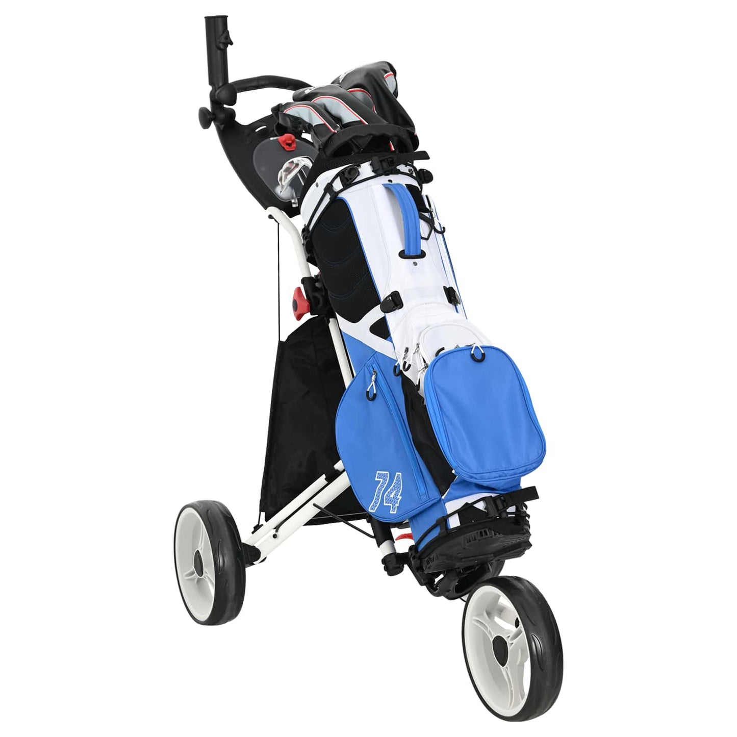 Golf Trolley Manual Black and White 100 x 69 x 114 cm Aluminium
