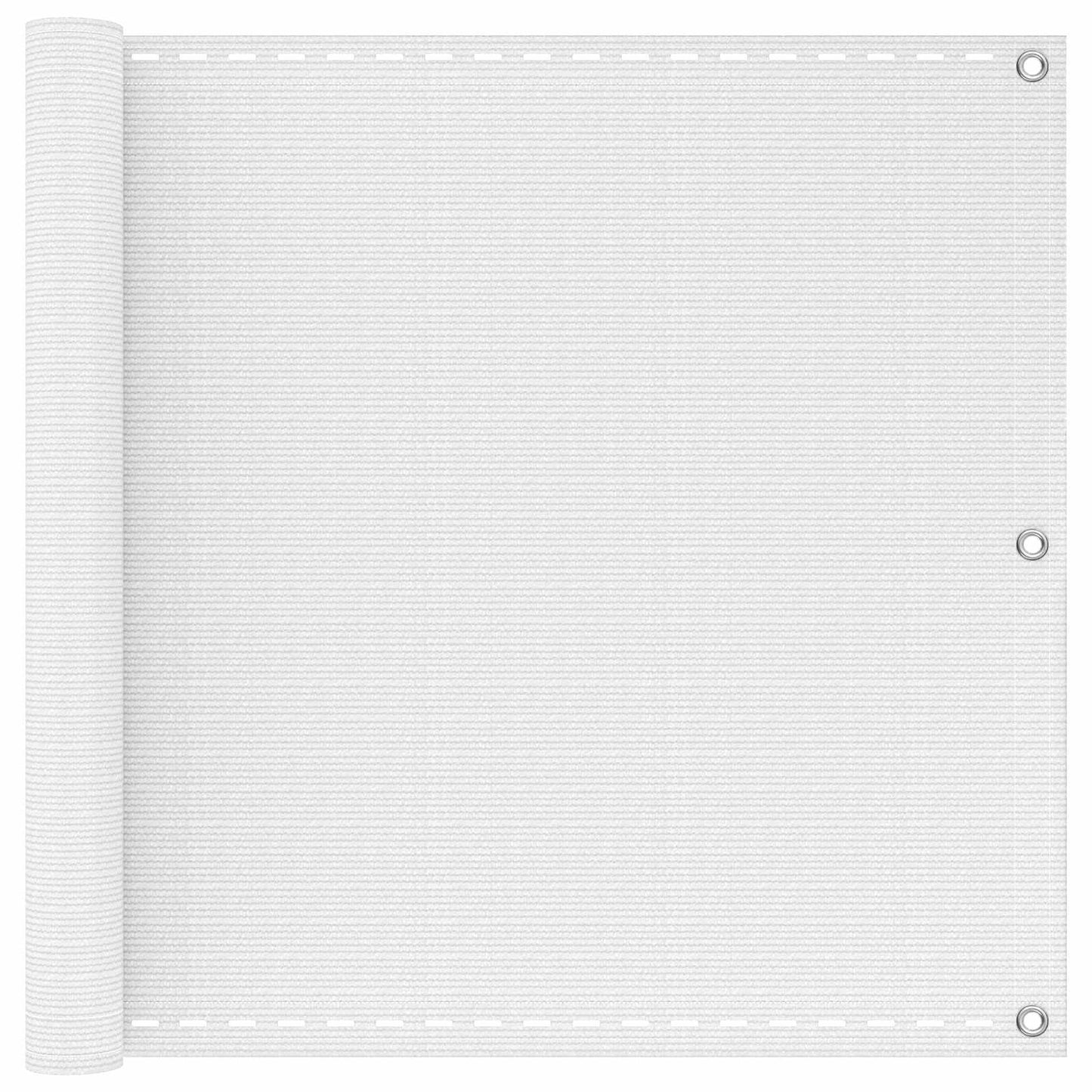 Balcony Screen White 90 x 1200 cm HDPE and Aluminium