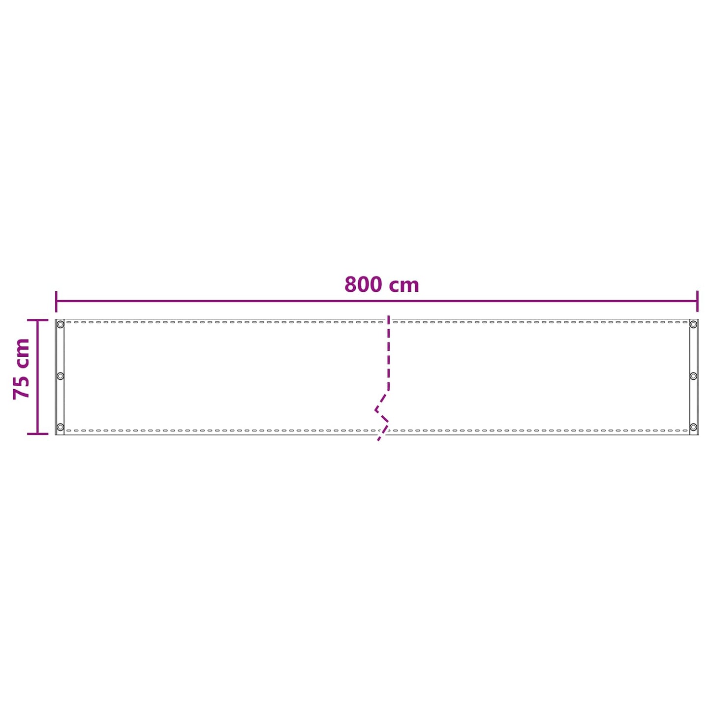 Balcony Screen Terracotta 75 x 800 cm HDPE and Aluminium