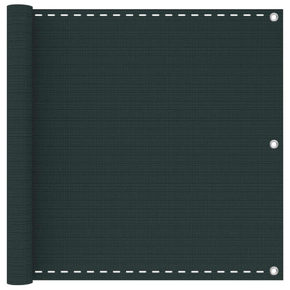 Balcony Screen Dark Green 90 x 1200 cm HDPE and Aluminium