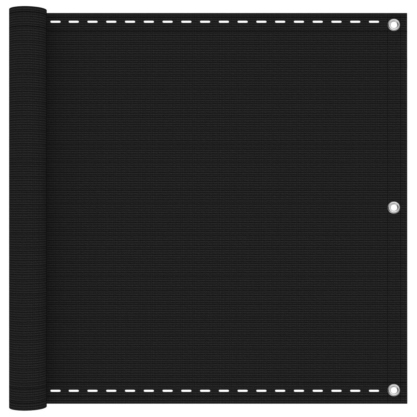 Balcony Screen Black 90 x 1200 cm HDPE and Aluminium