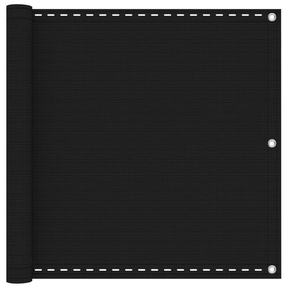 Balcony Screen Black 90 x 1200 cm HDPE and Aluminium