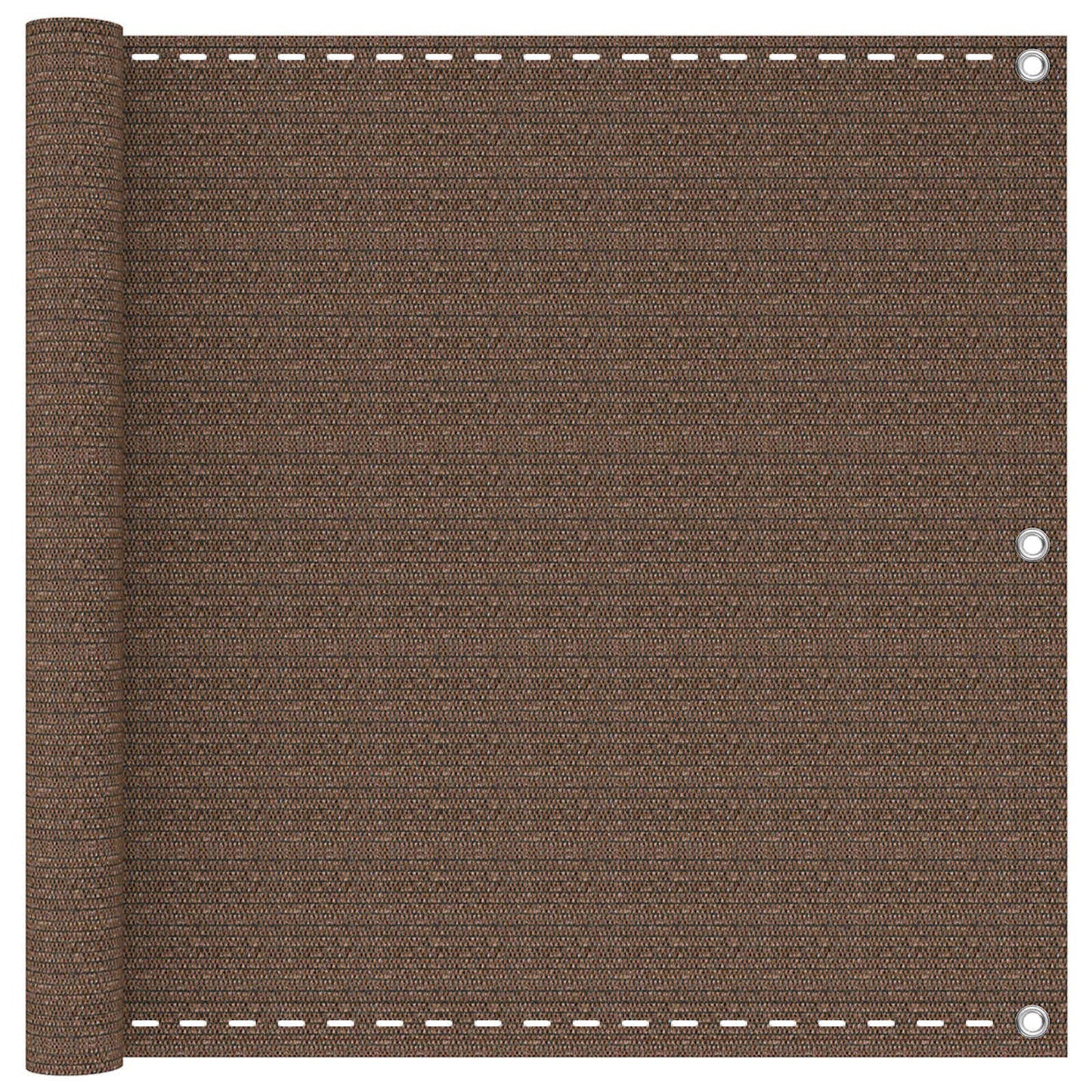 Balcony Screen Brown 75 x 700 cm HDPE and Aluminium