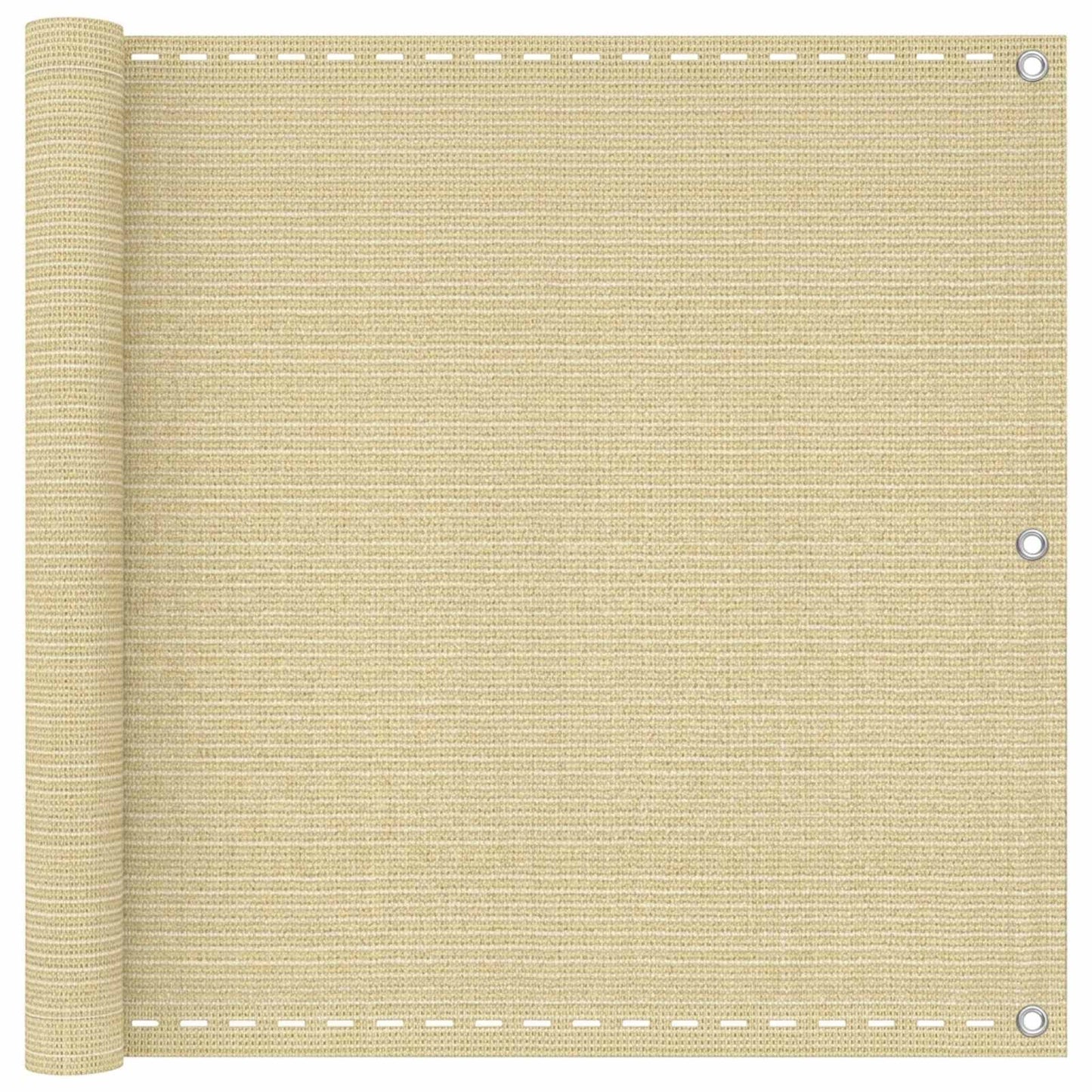 Balcony Screen Beige 90 x 1200 cm HDPE and Aluminium