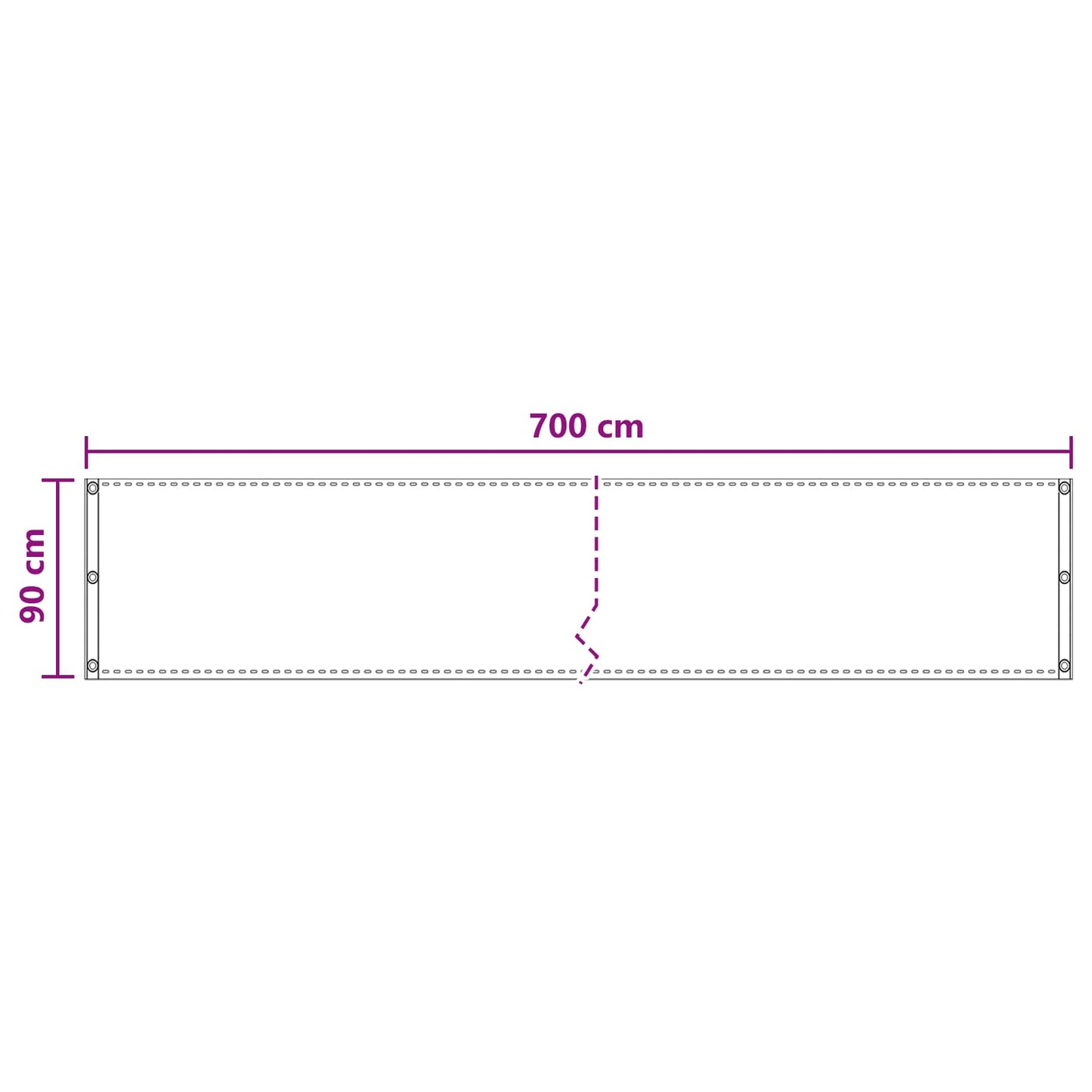Balcony Screen Cream 90 x 700 cm HDPE and Aluminium