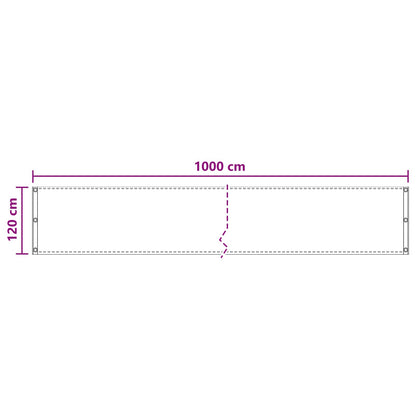 Balcony Screen 120 x 1000 cm HDPE and Aluminium Rectangular
