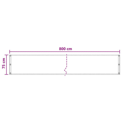 Balcony Screen Sand 75 x 800 cm HDPE and Aluminium