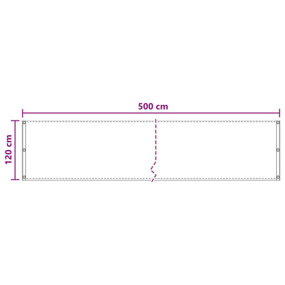 Balcony Screen Sand 120 x 500 cm HDPE and Aluminium