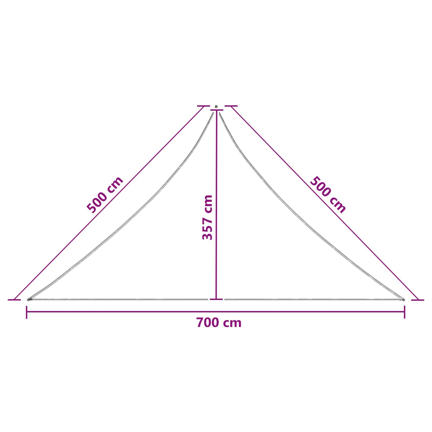 Sunshade Sail 7 x 5 x 5 m HDPE