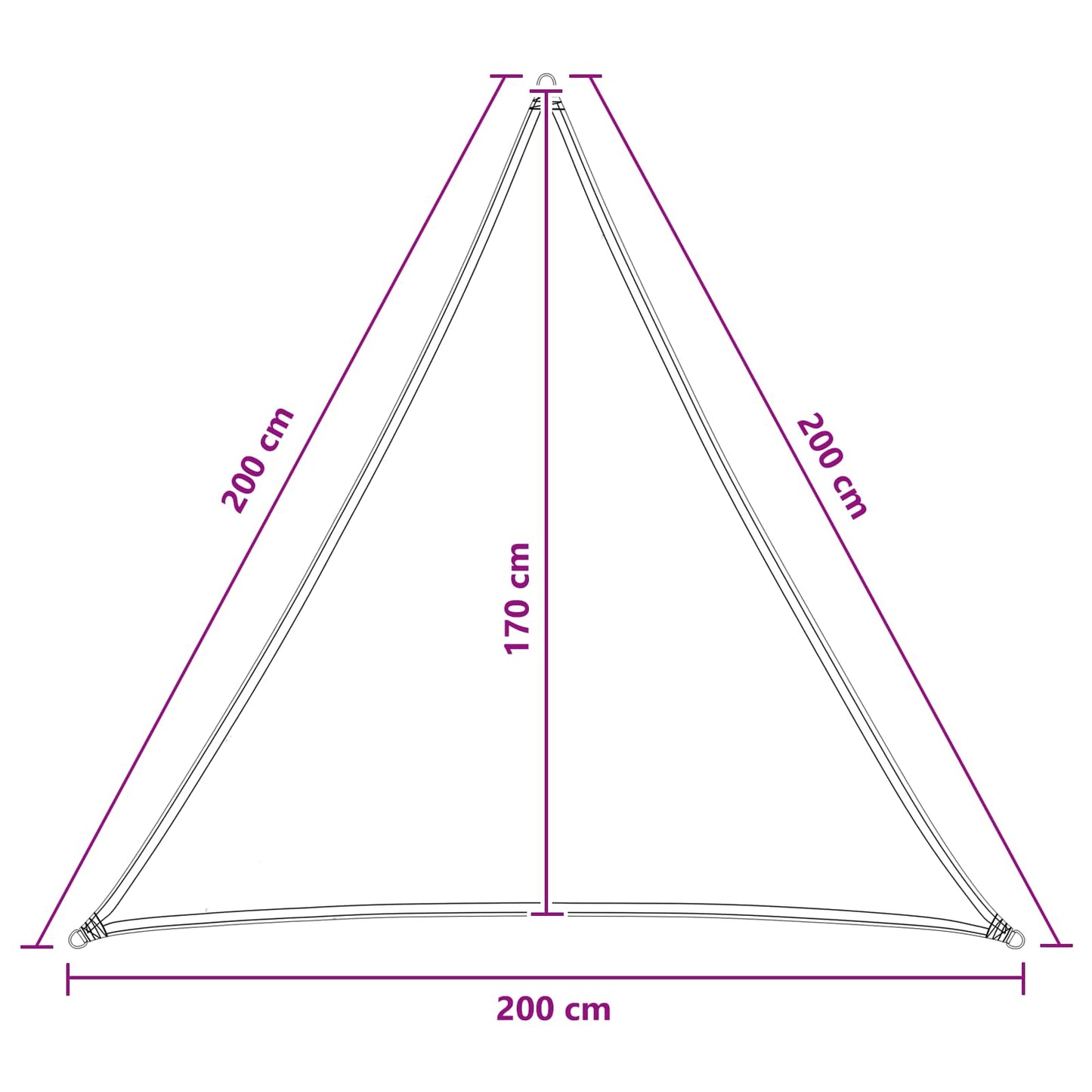 Sunshade Sail Taupe 2 x 2 x 2 m HDPE