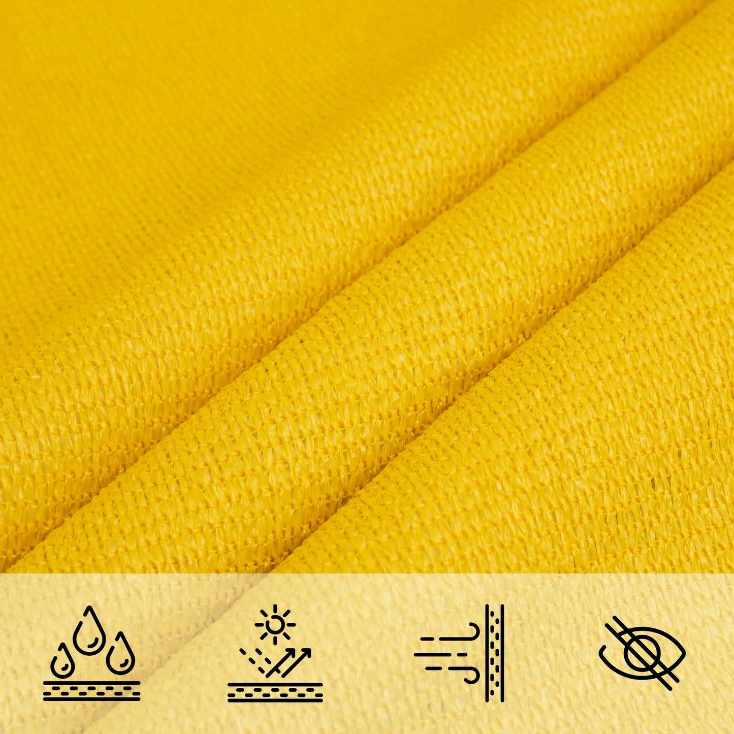 Sunshade Sail Yellow 2 x 2 x 2 m HDPE