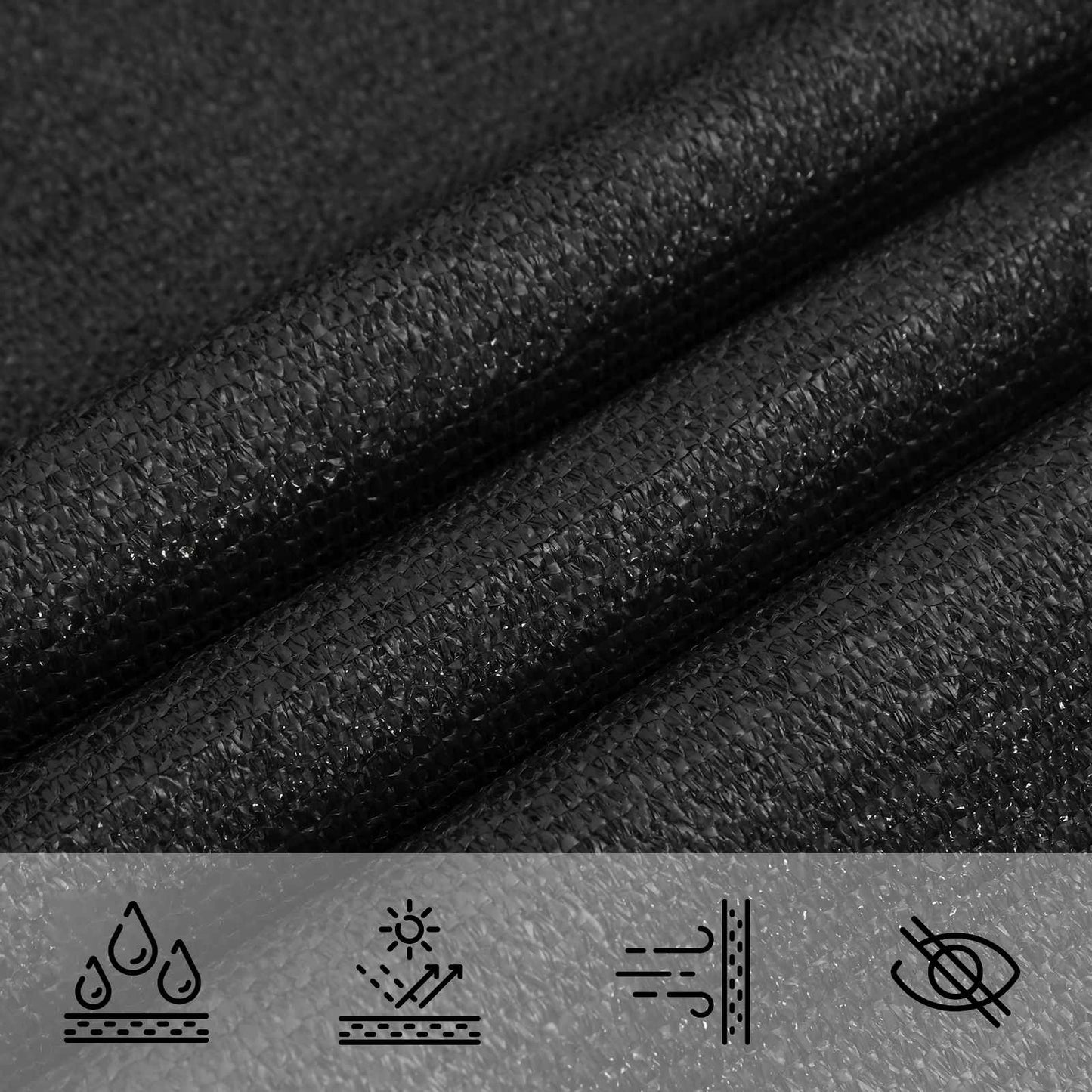Sunshade Sail Black 2 x 6 m HDPE