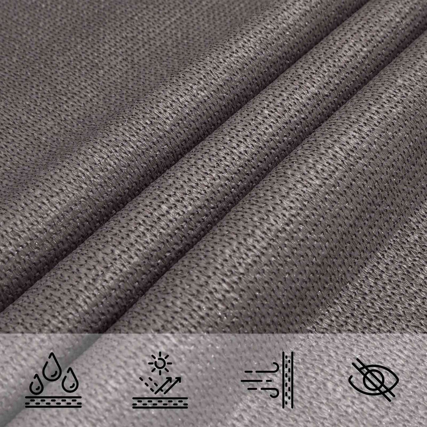 Sunshade Sail Light Grey 2 x 6 m HDPE
