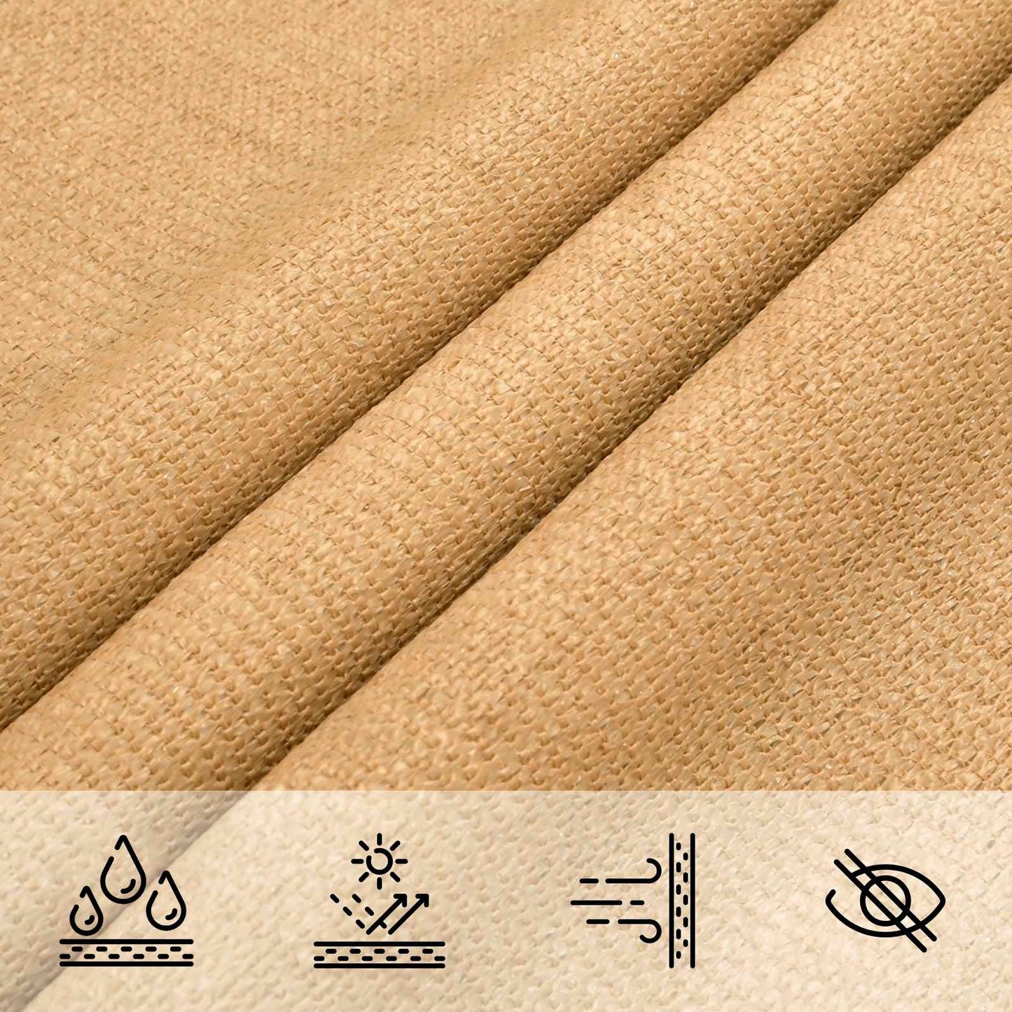 Sunshade Sail Sand 2 x 6 m HDPE