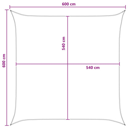 Sunshade Sail Anthracite and White 6 x 6 m HDPE
