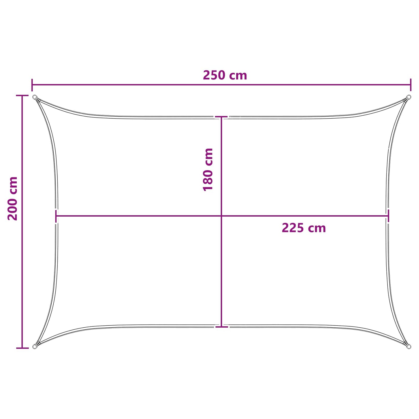 Sunshade Sail Anthracite and White 2 x 2.5 m HDPE