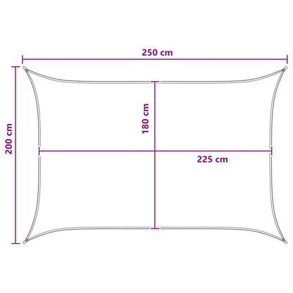 Sunshade Sail Anthracite and White 2 x 2.5 m HDPE