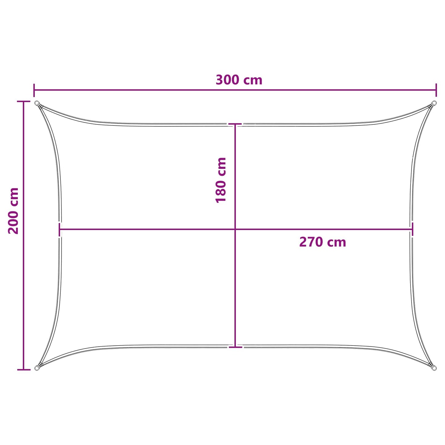 Sunshade Sail Anthracite and White 2 x 3 m HDPE