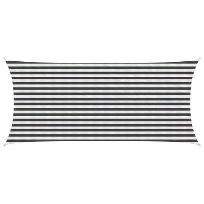 Sunshade Sail Anthracite and White 2 x 5 m HDPE