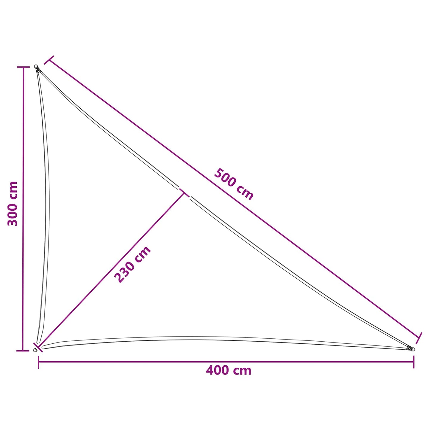 Sunshade Sail 3 x 4 x 5 m HDPE