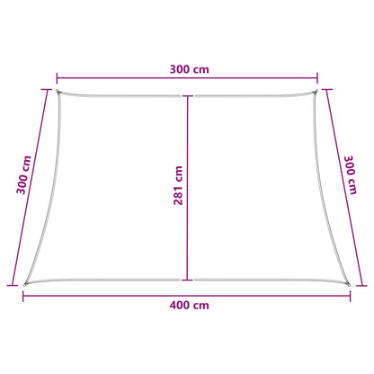Sunshade Sail Anthracite and White 3 / 4 x 3 m HDPE