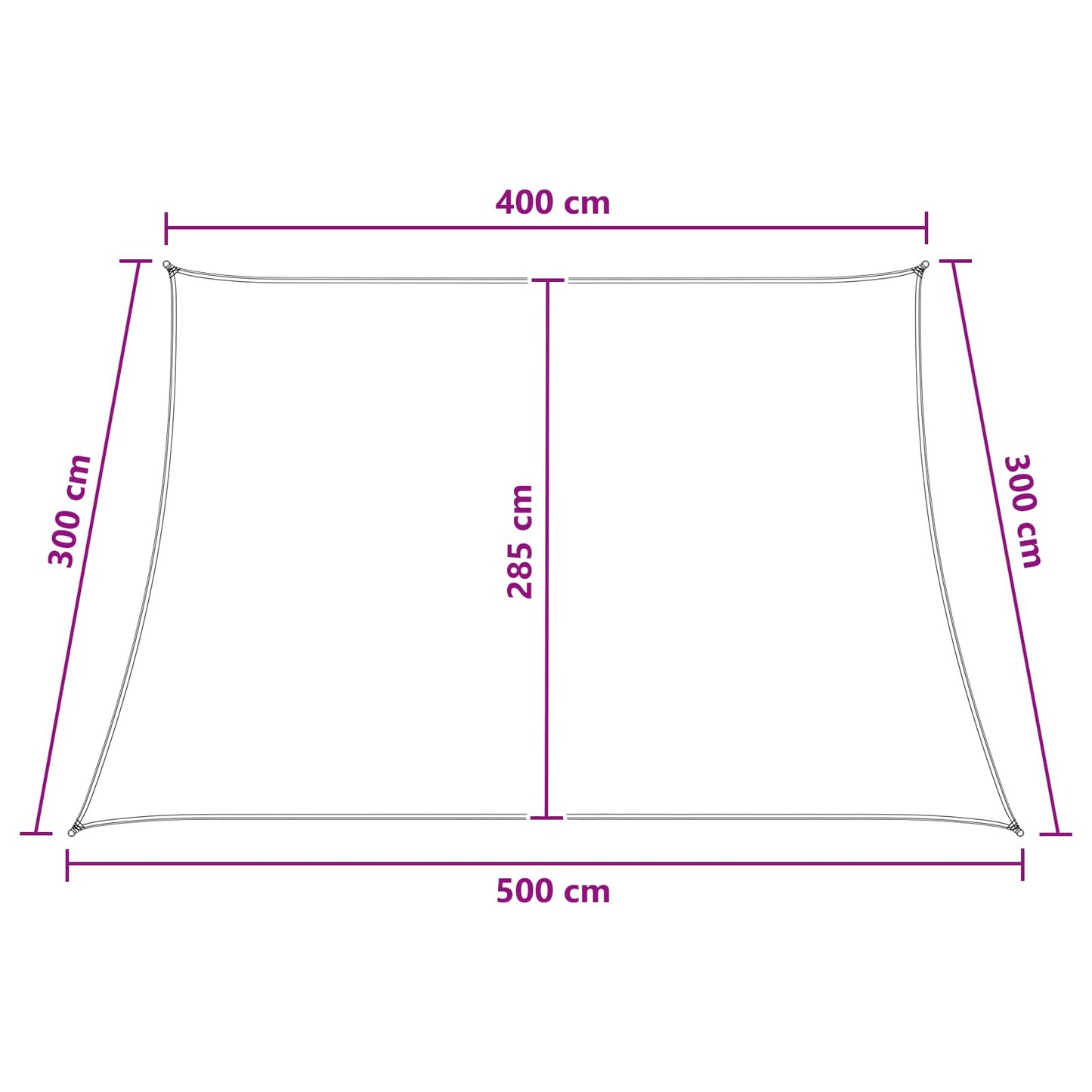 Sunshade Sail Anthracite and White 4 / 5 x 3 m HDPE