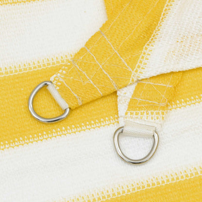 Sunshade Sail Yellow and White 2 x 2 m HDPE